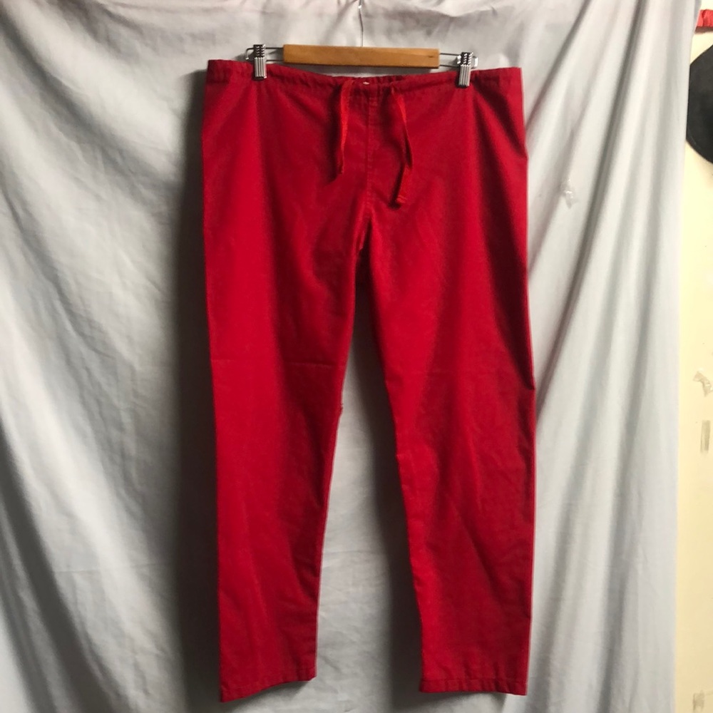 Small red lotus brand scrub pants guc drawstring waist